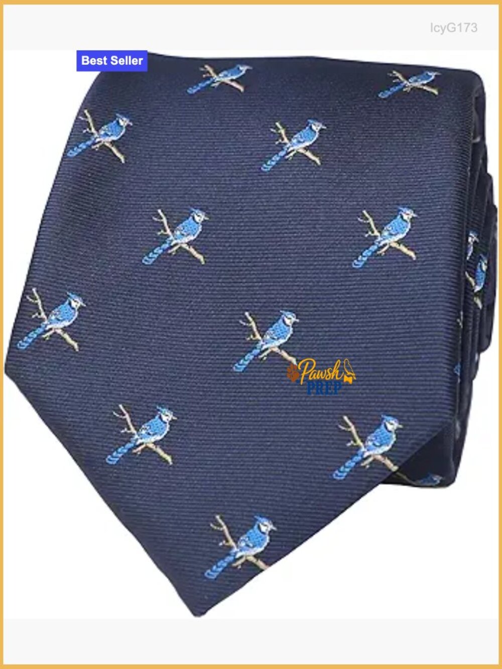 Men's Bird Pattern Tie - Microfiber Jacquard - 59" Length - Gift Box